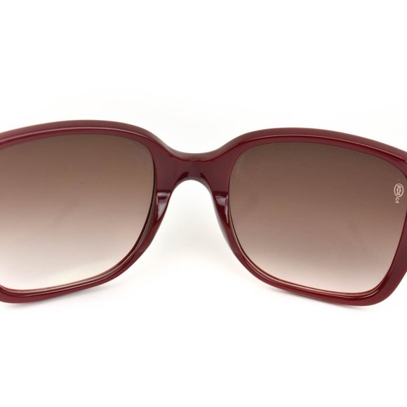 CARTIER Burgundy/Red & Double C Logo Sunglasses nm - Picture 8 of 10